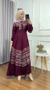GAMIS TWILL CAP COLET BUNGA MARUN