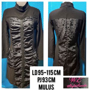 DRESS LENGAN PANJANG BODYCON HITAM(W. E) 264
