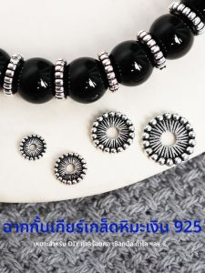 ลูกปัดแบ่งชิ้นส่วน S925 ทองคำขาวแท้ ลูกปัดรูปหิมะ เครื่องประดับสร้อยข้อมือ สร้อยคอ DIY ทำมือ อุปกรณ์งานฝีมือ