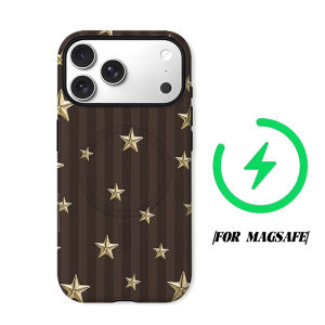 Gold Star Stripe Phone Case for iPhone 18 17 16 15 14 13 12 11 Air Pro Max Plus Double-layer Cover