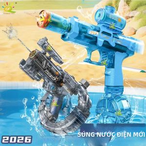 Súng Nước Điện HUIQIBAO Dành Cho Trẻ Em Với Đèn Nhấp Nháy Và Bắn Liên Tục Đồ Chơi Phun Nước Chủ Đề Hoạt Hình Dành Cho Lứa Tuổi Từ 6 Trở Lên