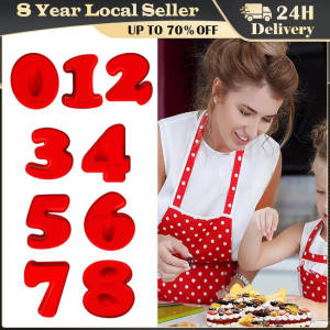 Large Number Cake Mold/Pan with 0/1/2/3/4/5/6/7/8 Silicone Fondant Number Mould for Cakes Decoration