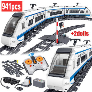 941pcs City Electric Harmony Rail Remote Control Building Blocks Train Track RC Car Brick Toy for Boy