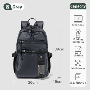 spaceman | Mens Large Capacity Oxford Cloth Backpack Multi-Pocket Travel Bag Casual Outdoor Leisure Backpack Student Bookbag For Youth