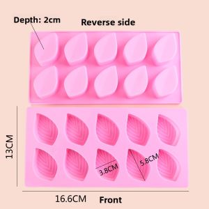  Handmade Silicone Baking Mold 10-Leaf Design High Temperature Resistant Soap Leaf Shape Kitchen Cooking Tools Pastry Making