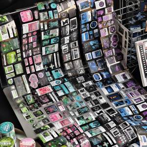 Special-Shaped Die-Cut Waste Tape Fog Shadow Interface Series Ins Handbook Material DIY Decorative Stickers