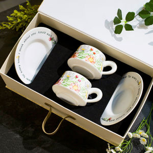 Retro Coffee Cup and Saucer Set Ceramics