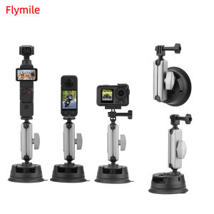 Suction Cup Camera Car Mount for Insta360 X5/GoPro13/Action 5 Pro/Pocket 3 Vehicle Windshield Holder 360 Adjustable Accessories