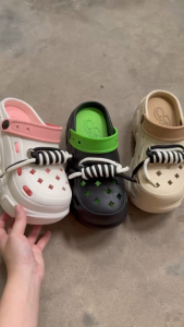 [8827-44] Dép Cross Nữ Đế Bánh Mì EVA Siêu Nhẹ Cao 7phân Kiểu Thắt Dây Cute Có Lỗ Thoáng Khí Mẫu Mới🌈⭐