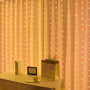 Christmas Curtain LED String Lights Garland Festival 8 Modes USB Remote Control Holiday Wedding Fairy Lights for Bedroom Decor