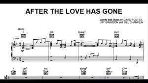 Lagu \"After The Love Has Gone (Earth Wind & Fire)\" sheet music untuk piano dan gitar/ music score