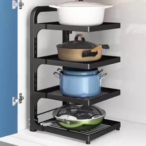 [COD]Rak Dapur Stainless Steel Rak Mount Panci Dapur Susun Rak Bawah Wastafel
