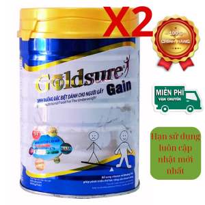 Combo 2 lon sữa tăng cân Goldsure Gain (lon thiếc 900gr date mới luôn cập nhật hàng chính hãng) - Sản phẩm dành cho người gầy và người muốn tăng cân