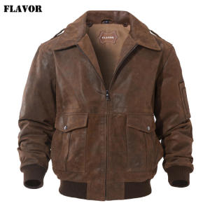 เสื้อคลุมหนังแท้สั้นสําหรับผู้ชาย Flavo18 สไตล์ล่าสัตว์ย้อนยุคพร้อมฝ้ายฝังเสื้อแจ็คเก็ตมอเตอร์ไซค์ขนาดใหญ่สไตล์อเมริกัน