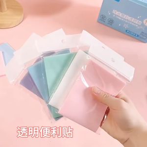 Office study stationery notes index stickers Morandi color square PET color transparent sticky notes