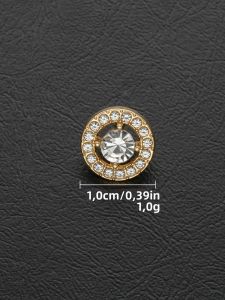 Nút Áo Thời Trang Đính Đá Zircon Kiểu Cắt Khoét 10mm/13mm Hợp Kim Kẽm Dùng Cho Thủ Công DIY May Vá Trang Trí Quần Áo Túi Xách Giày Dép Gói 10/30 Cái