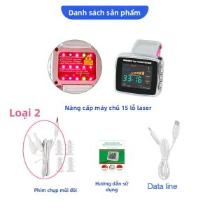 Đồng Hồ Đeo Tay Trị Liệu Bằng Laser 15 Lỗ LLLT 650nm Dành Cho Bệnh Tiểu Đường Tăng Huyết Áp Điều Trị Cholesterol Thiết Bị Vật Lý Trị Liệu Với Các Tính Năng Màu Đỏ Xanh Lá Xanh Dương