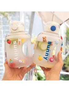 Summer Suction Straw Cartoon Childrens Plastic Cup