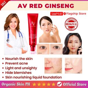 AV Red Ginseng liquid foundation for oily face pimple marks long lasting make up concealer waterproof with spf control