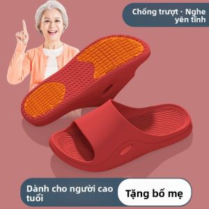 MONLEYTA | Dép đi trong nhà chống trượt cho người lớn tuổi Dép đi trong nhà mùa hè 2025 Dép đi trong nhà âm thanh thấp cho bố mẹ Dép đi trong nhà PVC cho nam và nữ