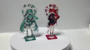 Bandai | Kawaii Miku Anime Peripherals Acrylic Standing Sign Ornament Originality Personality Acrylic Bracket Fan Collect Christmas Gifts