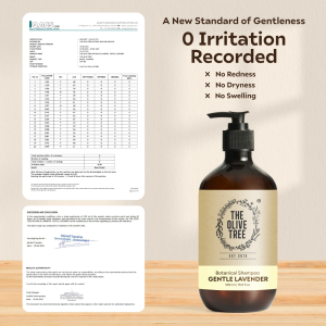 The Olive Tree Set A #9 - Gentle Lavender Shampoo & Body Wash & 50ml Shampoo For Sensitive Dry / Eczema-Prone Skin / Dermatologically Approved