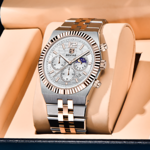 Đồng Hồ Thạch Anh Sang Trọng Dành Cho Nam Benyar 40mm Thép Không Gỉ Dạ Quang 30m Chống Nước Chronograph Đồng Hồ Đeo Tay Thời Trang Thông Thường