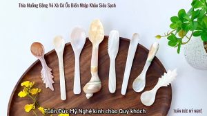 Thìa HAHANCO Bằng Vỏ Xà Cừ (Vỏ Trai) Ốc Biển Siêu Sạch Hàng Xuất Khẩu Nhiều Mẫu Lựa Chọn