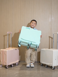 กระเป๋าเดินทางล้อลาก 20 นิ้ว นั่งได้ สามารถติดรถเข็นได้ แบบสากล สําหรับเด็ก สําหรับเด็กผู้ชาย และผู้หญิง