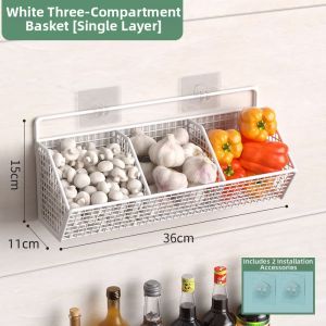 Wall-mounted Spice Storage Rack Hook-free Installation