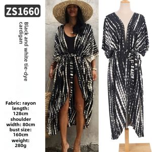 Fashion Vacation Style Loose Plus Size Sun Protection Clothing Beach Jacket Bikini Blouse Swimsuit Outwear Women Shawl Cardigan