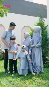 SARIMBIT 2026 BY NIBRAS KALDIA BLUE TERBARU GAMIS & KOKO FAMILY SET KEKINIAN LEBARAN REUNI TERMURAHH