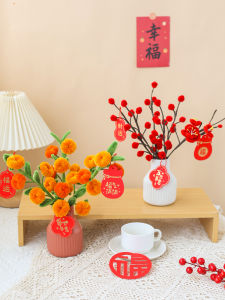 Creative DIY Plum And Persimmon Flower Vase Handmade Decorative Ornaments for Moving New Home Gifts for Friends