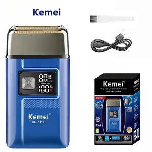 Kemei | Máy Cạo Râu Điện Sạc Lại Kemei KM-1112 Dành Cho Nam Máy Tỉa Râu Sử Dụng Ướt/khô Lưỡi Dao Thép Không Gỉ Máy Cạo Đầu Trọc