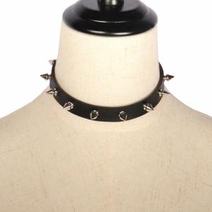 Punk Studded Leather Choker Goth Silver Spike Rivet Collar Necklace for Women Men Gothic Rock Party Jewelry Accessories 1/3/5PCS