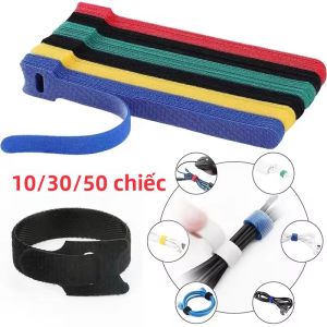 Đa Năng Dây Dây Cáp Băng Có Thể Tái Sử Dụng Móc Vòng Dây Cáp 10/30/50 Con Dây Nylon Người Tổ Chức Dây Quấn