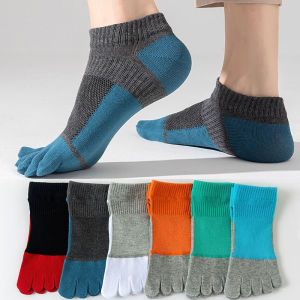 Man Boy Ankle Five Finger Socks Cotton Mesh Breathable Soft Compression Sweat-Absorbing Low Tube Sport Fitness Toe Socks Student