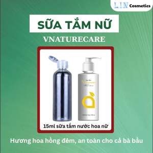 Chai chiết sữa tắm nữ VNaturecare thiên nhiên lành tính dưỡng ẩm làm sáng an toàn cho bà bầu 15ml/ chai