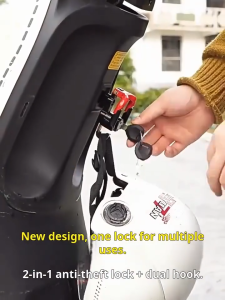 Universal Motorcycle Helmet Lock Anti Theft Motorbike Scooter Safety Lock Hook With Two Keys