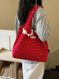 TANGKOU | Red Large Capacity Womens Tote Bag