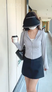 UMISO UV Sun Protection Clothing Women Zip Hoodie Long Sleeve Outdoor Clothes Fishing Hiking Jacket