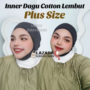 Plus Size [ 60KG - 120KG ] Inner Dagu Cotton Sejuk Getah Tali Plus Size Muslimah / Inner Lapik Dagu Plus Size / Inner Cotton Lembut Dagu