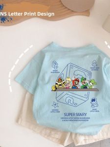 Mario Print Cotton Short Sleeve T-Shirt for Boys and Girls