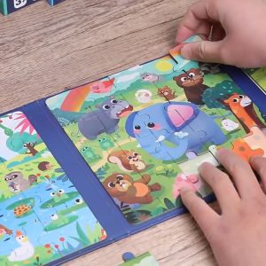 3in1 Magnetic Jigsaw Foldable Puzzle Book Kids Learning Toy (Suitable for kids 3-6 years old)