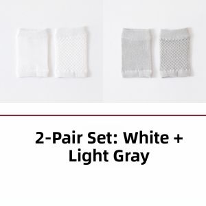 Summer Thin Mesh Sweat Absorbent Breathable Half-Palm Womens Sandals Two-Finger Divided Toe Invisible Sock Covers Home Slippers