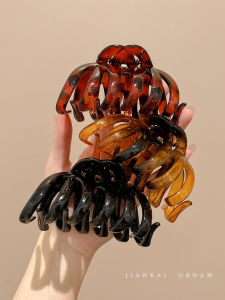 2025 New Style Pumpkin Hair Clip Womens Elegant Hairdo Shark Clamp Headwear Elegance Back of Head Hair Accessories