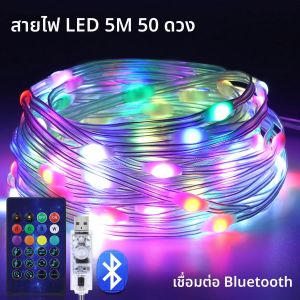 ไฟ LED แบบสาย Dreamcolor WS2812B RGBIC ควบคุมผ่านแอป Bluetooth สำหรับตกแต่งงานปาร์ตี้ เทศกาล ต้นไม้ งานแต่งงาน ด้วย USB