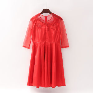 Special Offer [Mystery] Shopping Mall Counter Brand Discount Womens Silm Slim Looking Lace Embroidery Dress Dress 3v074