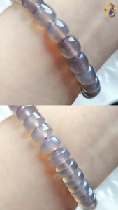 Collection Grade Smoky Lavender Agate Bracelet (Abacus Rondelle / Old Style Bead)