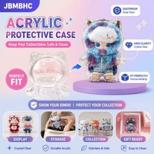 JBMBHC HD Clear Shockproof Storage Box Transparent Plush Doll Display Case Keychain Accessory Organizer
